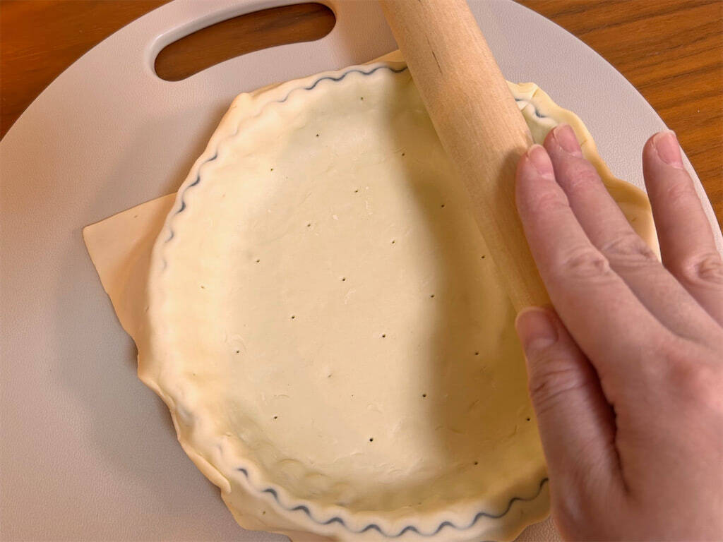 【冷凍パイシート＆トースターで簡単】さつまいもとりんごで「スイーツキッシュ」作ってみた！ホクっと甘酸っぱ♪