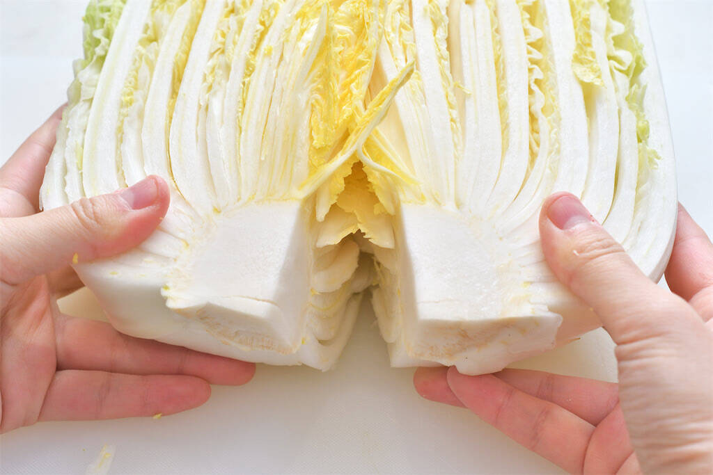 【青髪のテツ】白菜の"葉の間"を超カンタンに洗う裏ワザ「根元からパキっと！」万が一の汚れを一網打尽♪