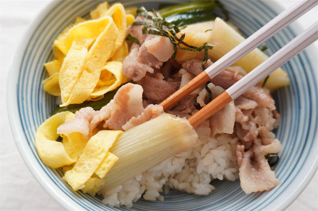 【とろっとろの甘ねぎが主役！】の「ぽったりねぎ豚丼」作ってみた！ねぎ一本でご飯が消えた♪【農家直伝】