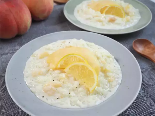 【桃をご飯に入れる!?】まるで高級イタリアン♪な「桃のミルクリゾット」作ってみた！【コンテスト優秀作】
