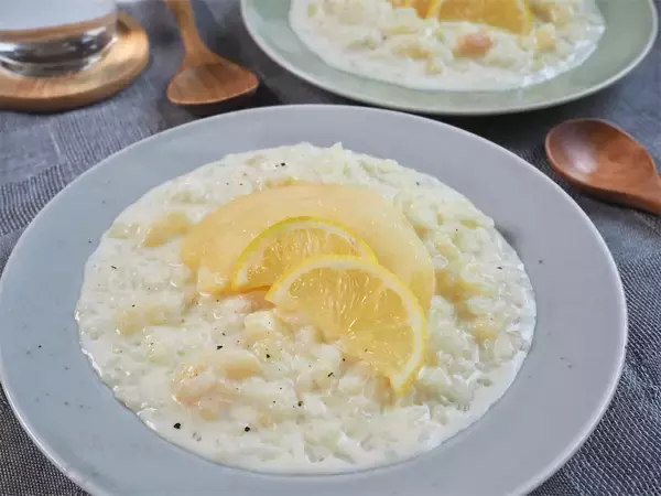 「【桃をご飯に入れる!?】まるで高級イタリアン♪な「桃のミルクリゾット」作ってみた！【コンテスト優秀作】」の画像