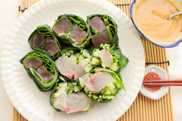 【鯛とマグロはレタスで巻け】豪華すぎるお刺身アレンジに挑戦！シャキ食感＆ゴマだれとの天国ハーモニー♡