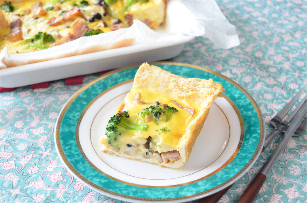 【パイ生地不要!?】なんと油揚げでサクじゅわ絶品「豆乳キッシュ」作ってみた！クリスマスにもピッタリ♡