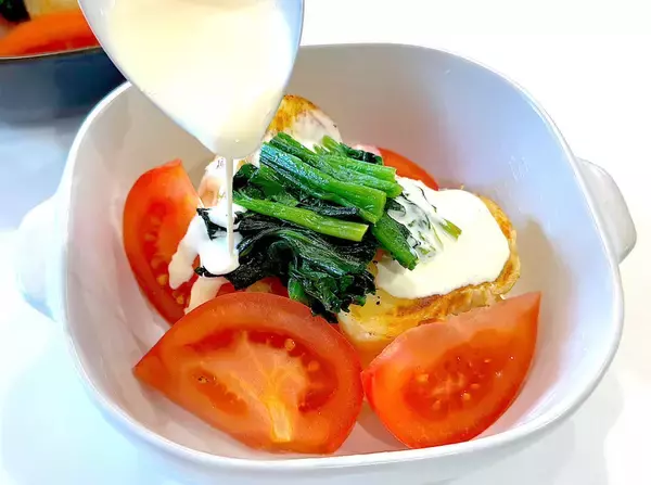 「【新じゃが＆ほうれん草】でチーズ焼き作ろう！農家秘伝のソースが絶品♡野菜嫌いの子どもがペロリな件」の画像