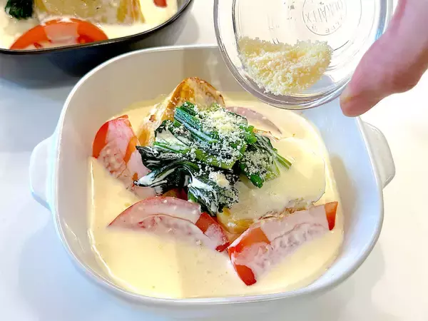 「【新じゃが＆ほうれん草】でチーズ焼き作ろう！農家秘伝のソースが絶品♡野菜嫌いの子どもがペロリな件」の画像