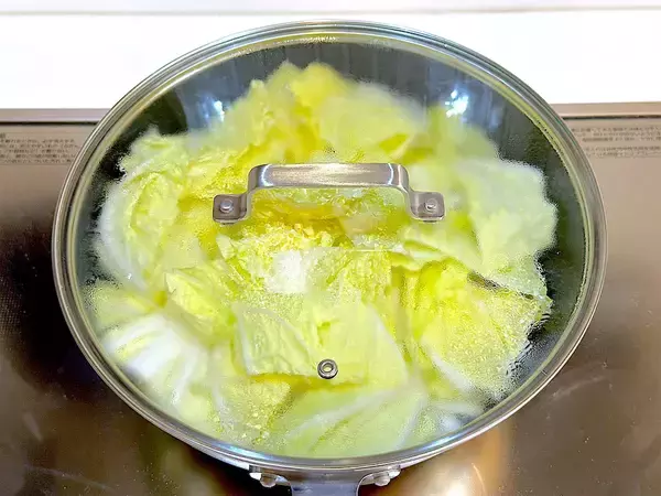 「【白菜×鶏手羽】短時間でトロットロ♡「白菜と鶏手羽の煮物」作ってみた！ほぼ野菜の水分だけで煮るのが農家流♡」の画像