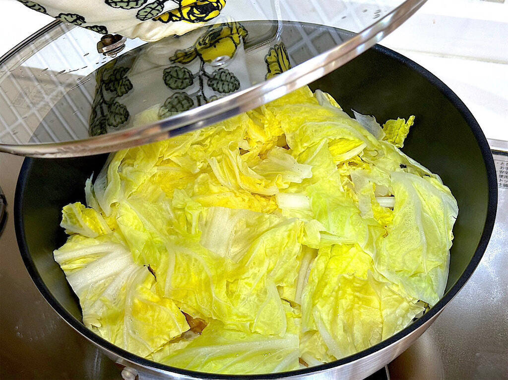 【白菜×鶏手羽】短時間でトロットロ♡「白菜と鶏手羽の煮物」作ってみた！ほぼ野菜の水分だけで煮るのが農家流♡