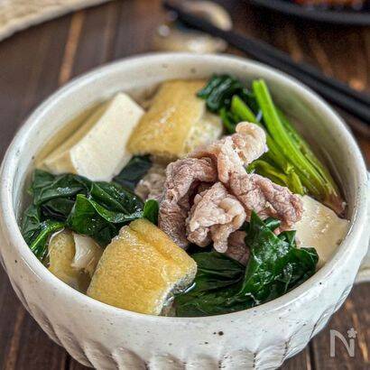 【毎晩でも食べたい！】白だしで味キマる「常夜鍋風 和風スープ」作ってみた！豚肉とほうれん草のエキスが…♡