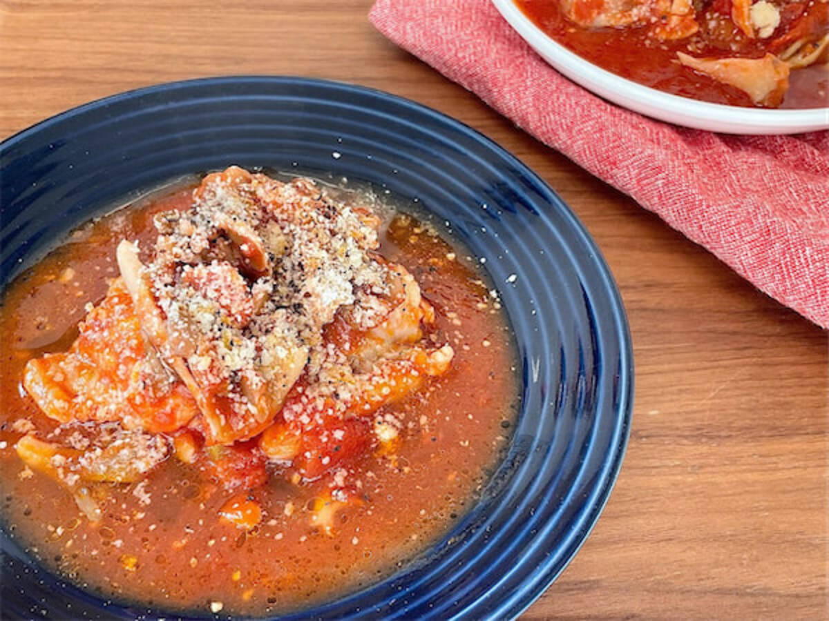 耐熱容器に入れてチンするだけ じっくり煮込んだ風の 鶏肉とまいたけのトマト煮 がうま過ぎた 22年2月17日 エキサイトニュース 耐熱容器に入れてチンするだけ じっくり煮込んだ風の 鶏肉とまいたけのトマト煮 がうま過ぎた 22年2月17日 エキサイトニュース