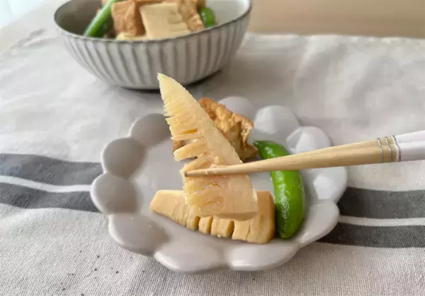 「【水煮でも旨い】春っぽさ味わいたいので「たけのこと厚揚げのほっこり煮」作ってみた！だしの香りたまんない♪」の画像