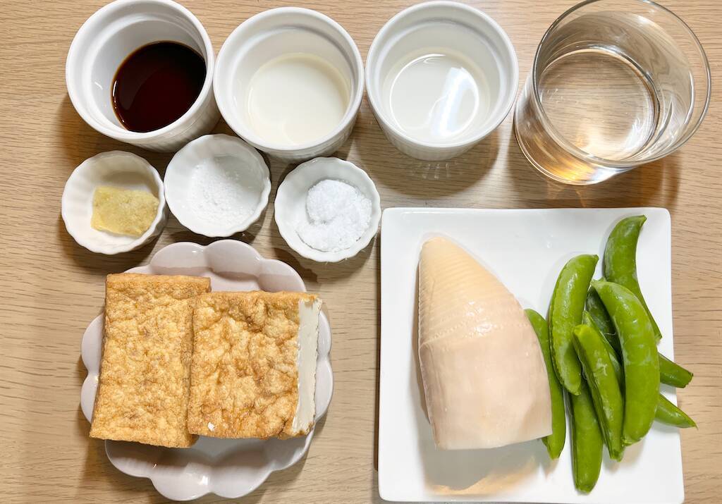 【水煮でも旨い】春っぽさ味わいたいので「たけのこと厚揚げのほっこり煮」作ってみた！だしの香りたまんない♪