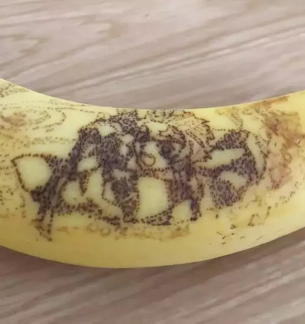 「【おうち時間にアート】バナナの皮に可愛いイラスト♡子どもでもできる簡単お絵描きで秋を楽しもう！」の画像