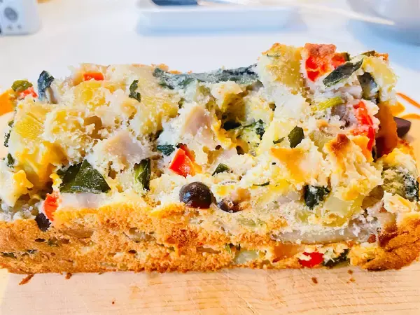 「【ホケミでお惣菜】野菜たっぷり「農家ならではケークサレ」作ってみた♪冷蔵庫の余り野菜でOK！」の画像