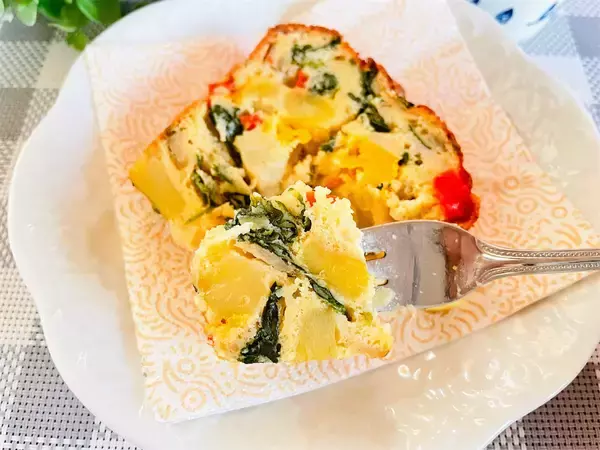 「【ホケミでお惣菜】野菜たっぷり「農家ならではケークサレ」作ってみた♪冷蔵庫の余り野菜でOK！」の画像