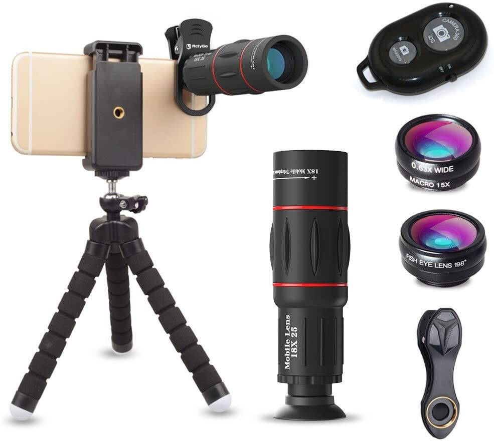 【スマホ撮影グッズ】装着簡単な「レンズ4点セット」＋三脚で3499円！18倍ズームの写真が凄すぎる！