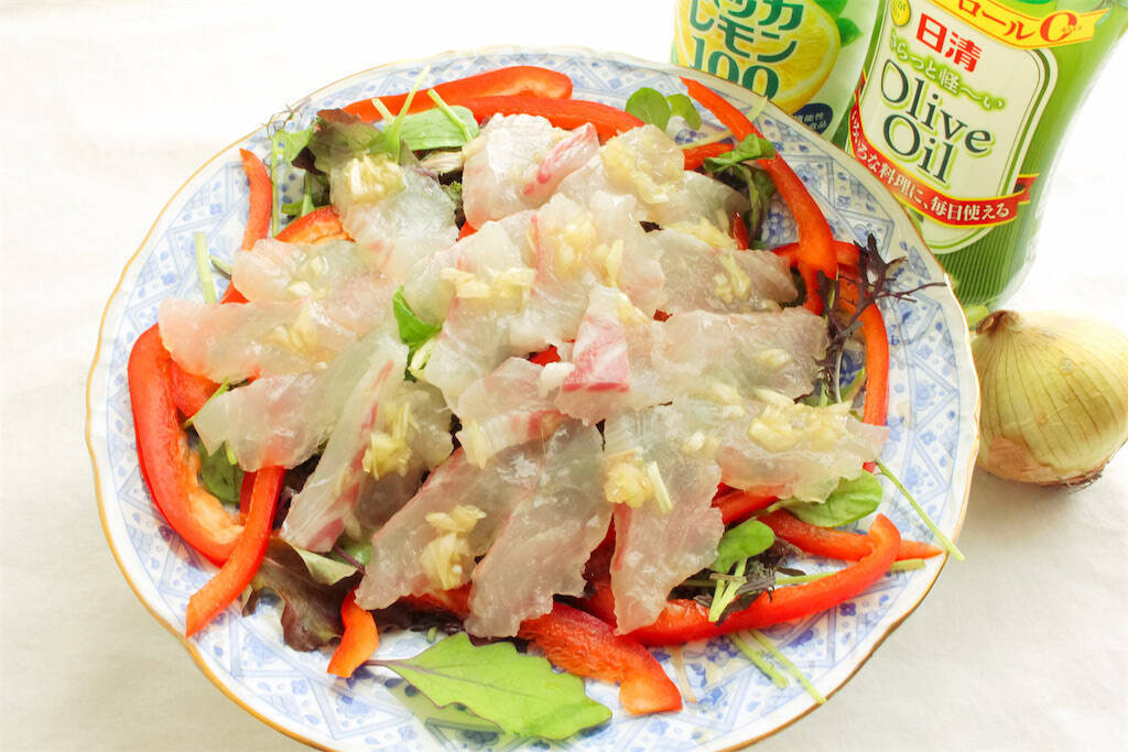 【カルパッチョ刺身の切り方】鯛は「そぎ造り」で見た目プロ級に♪初心者でもカンタンに切れた～！