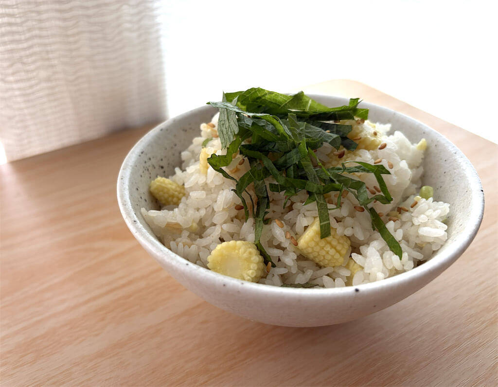 【旬の食材で薬膳！】ヤングコーン＆枝豆で夏満載の「炊き込みご飯」作ってみた！むくみ対策にも◎だって♪