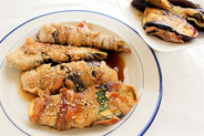 【朝ドラ俳優がナス料理】「虎に翼」の“朋一”考案「豚バラ巻き」と「はさみ焼き」が同じ材料でも2度旨い話