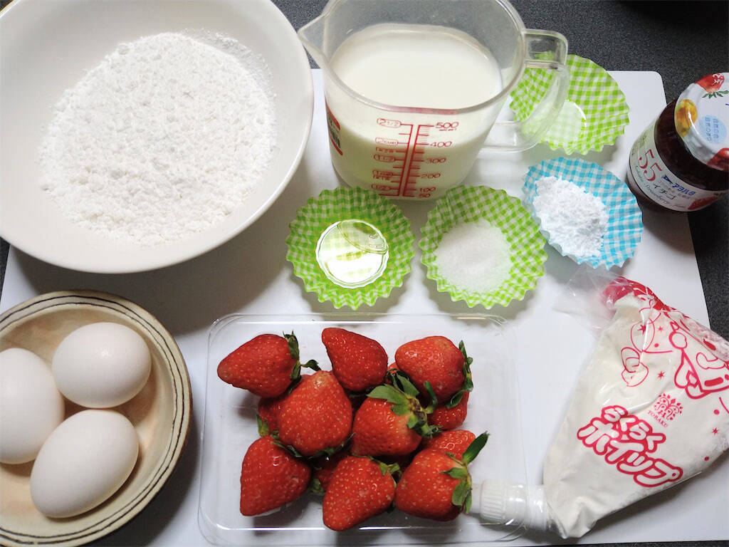 【ワンパンケーキ】米粉でモチモチ「ミルクレープ」作ってみた！いちごたっぷりショートケーキ風♡【農家直伝】