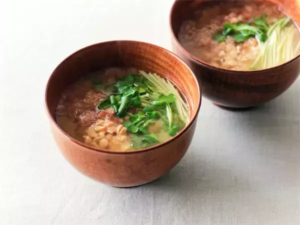 【がんばらないみそ汁】沖縄の「かちゅー湯」はひきわり納豆入れて作ってみて！お湯を注げばハイ完成♪