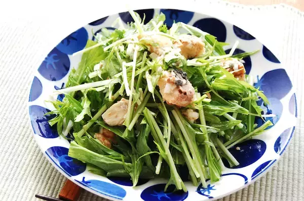 【鮭缶最強説】究極の楽々おかず「鮭と水菜のネギ塩和え」作ってみた！いいの!?こんなに簡単で…