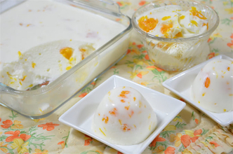 【スイーツデビューに】みかん缶入れて華やか～♡もったりプルンな「ヨーグルトババロア」作ってみた！