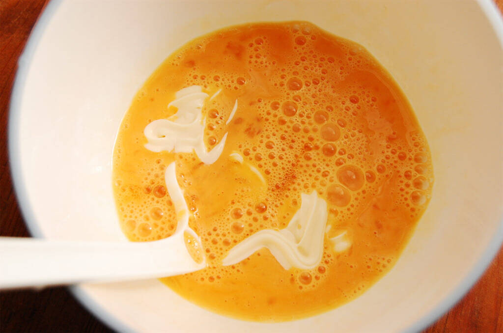 【喉を労わるカニカマ餡】のどごしとろん♡「ふわふわ卵のあんかけ」作ってみた！秘訣はマヨネーズだって♪