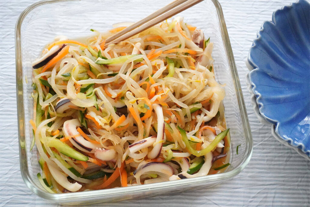 【刺激がたまらん！】大人がハマる「イカと野菜のからしあえ」作ってみた！ツーンとシャキ食感♪【農家直伝】