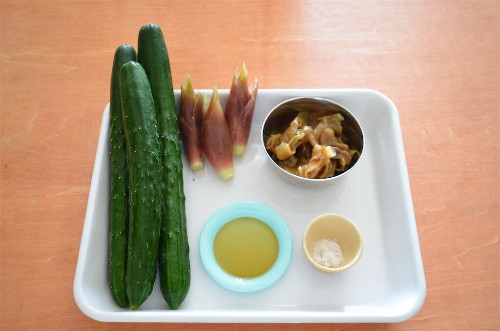 【究極のシャキシャキ食感】刻んで和えるだけ♪「みょうがときゅうりの無限サラダ」作ってみた！一生噛んでたい♡