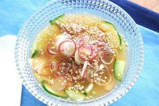 【みそ汁なのに火を使わない】きゅうりとみょうがの「冷や汁風みそ汁」作ってみた！清涼感たっぷり♪