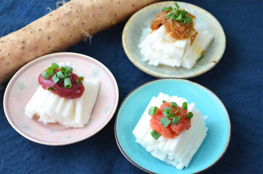 ちょい乗せで秒速！「長芋いろいろ和え3種」作ってみた！シャキシャキ食感でご飯泥棒なの♡【農家直伝】