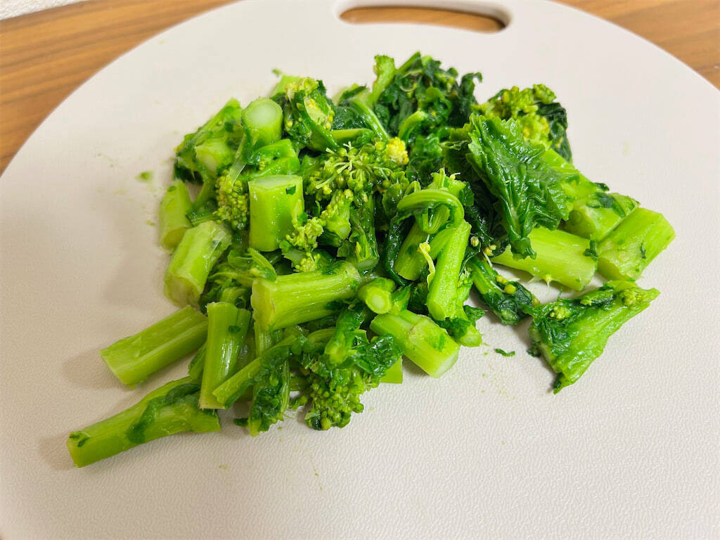 【カリカリに炒めて優勝！】春なので「菜の花のじゃこ和え」作ってみた！ゴマ＆ゴマ油で香ばし度100倍♪