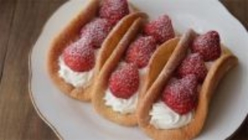 【卵1個で3個作れる！】ふわっと軽やか「いちごの米粉オムレット」は春おやつにぴったり♪【元パティシエ直伝】