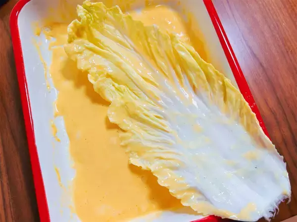 「【白菜の葉、切らずに焼く！】チーズと海苔を絡めて「チヂミ」作ってみた！カリッ、モチッ、トロッの三拍子♪」の画像