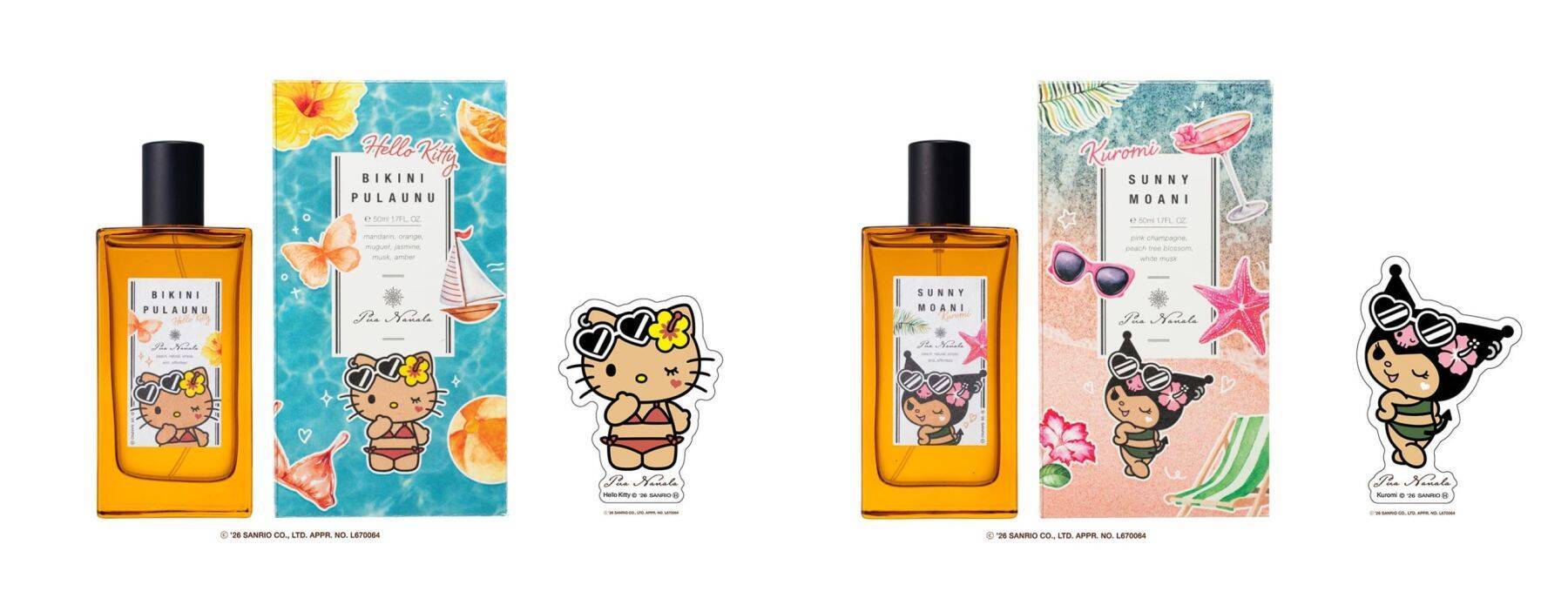 「サンリオキャラクターズ×プア ナナラ」夏限定コラボ香水＆ジェルが登場！こんがり日焼けキティ・クロミ・マイメロ・ポチャッコにきゅん