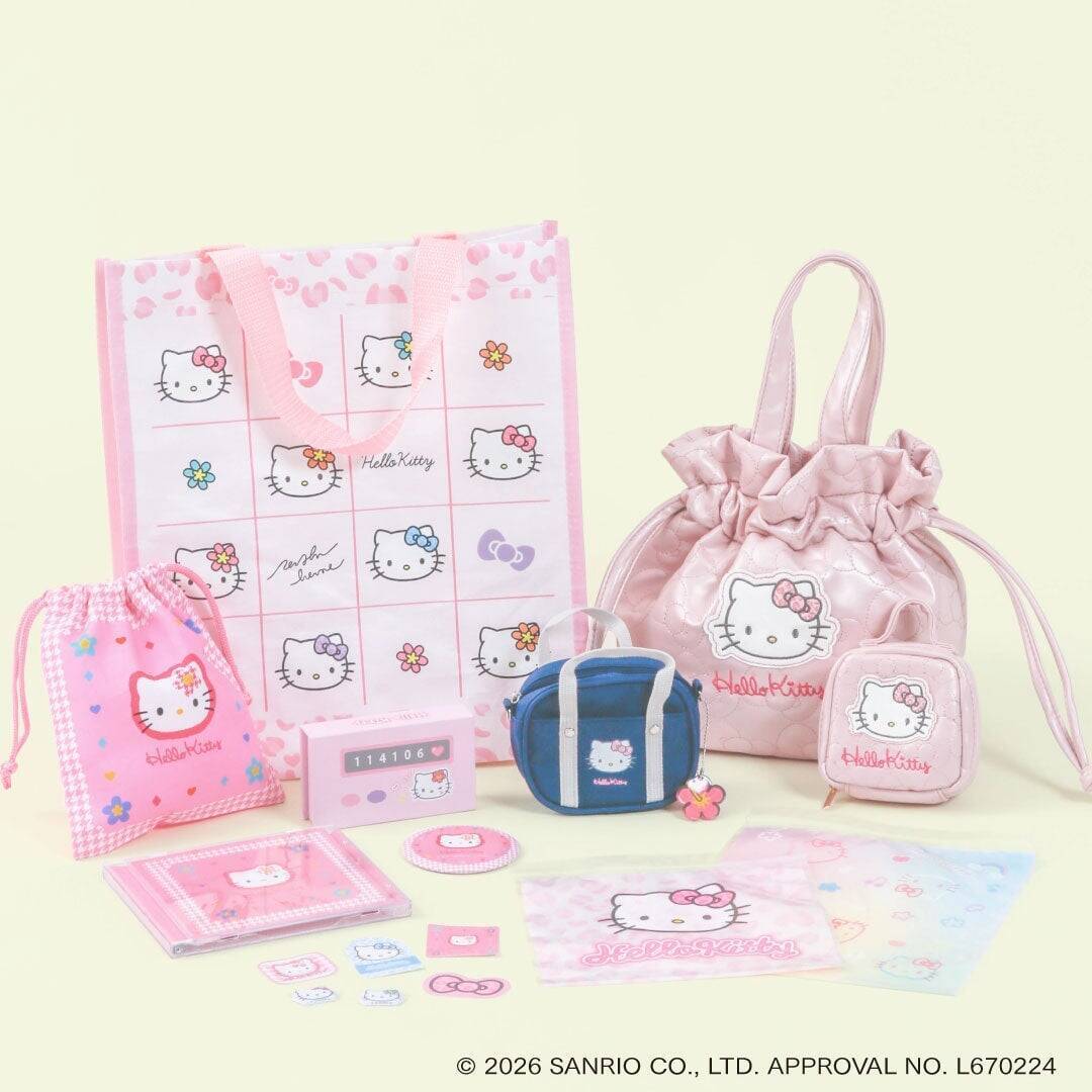 「ハローキティ×3COINS」コラボグッズが7月18日発売！懐かし可愛い赤ギンガム・千鳥格子・ピンクの3コンセプト