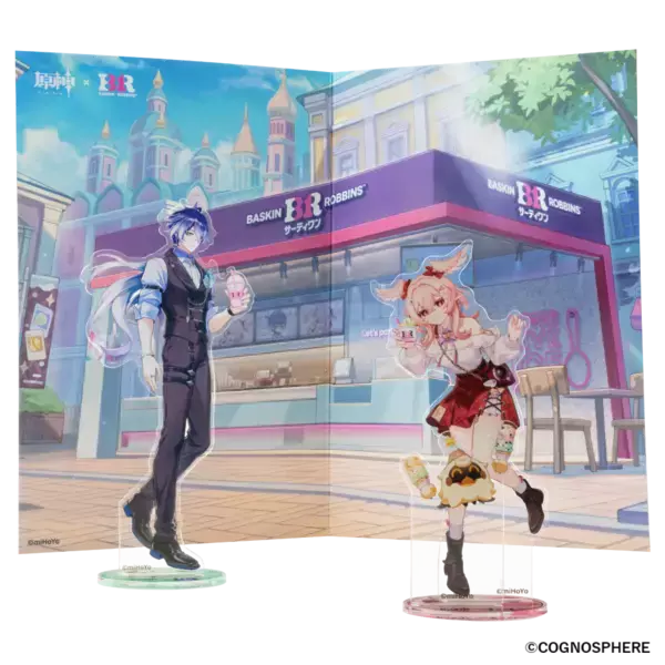 「「原神×サーティワン」限定衣装のフリンズ＆リンネアがアクスタに♪初コラボが9月8日スタート」の画像
