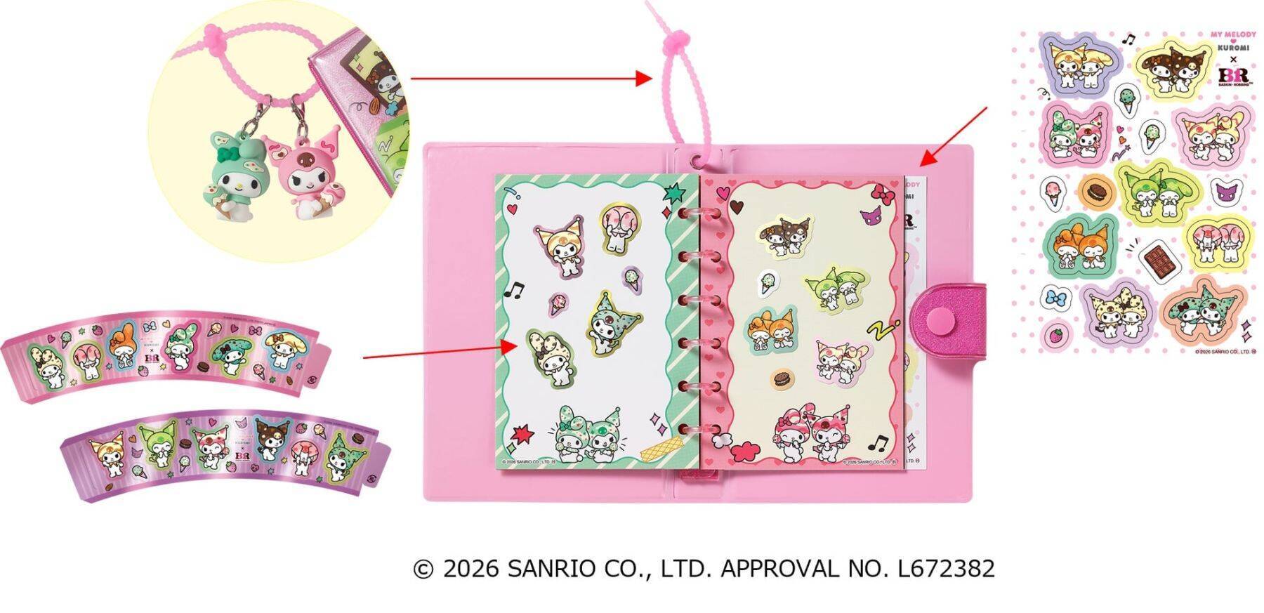 サーティワン×マイメロディ・クロミ「MY MELODY ♡ KUROMI ICE CREAM MODE」11月1日スタート！スプーンチャーム付きカップやサーティワン初のシール帳付きセットが登場