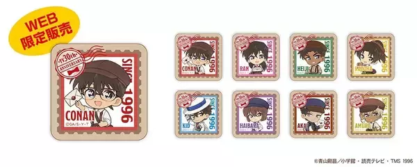 「『名探偵コナン』配達員姿のコナンたちが可愛すぎる♪ 郵便局限定グッズが8月28日発売！アクスタ・缶バッジ全8種」の画像