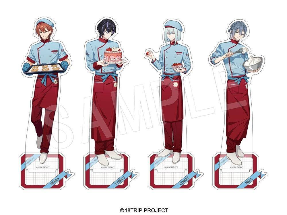 「18TRIP×スイパラ」練牙たちのパティシエ姿がアクスタに♪新作グッズが9月2日発売、ラメポストカード全9種