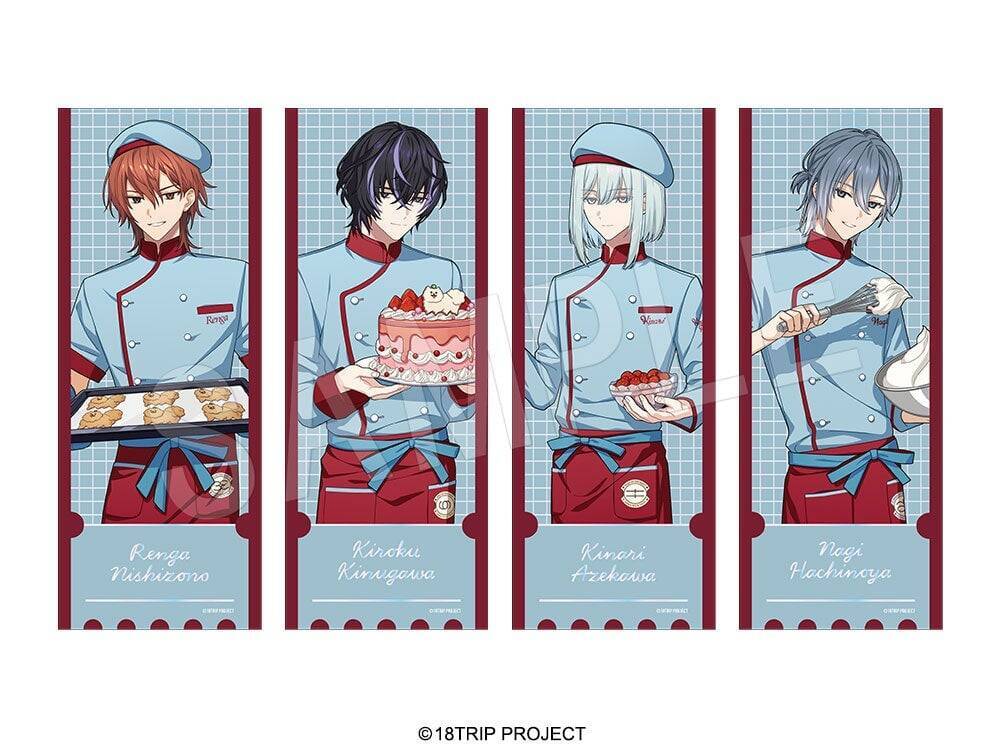 「18TRIP×スイパラ」練牙たちのパティシエ姿がアクスタに♪新作グッズが9月2日発売、ラメポストカード全9種