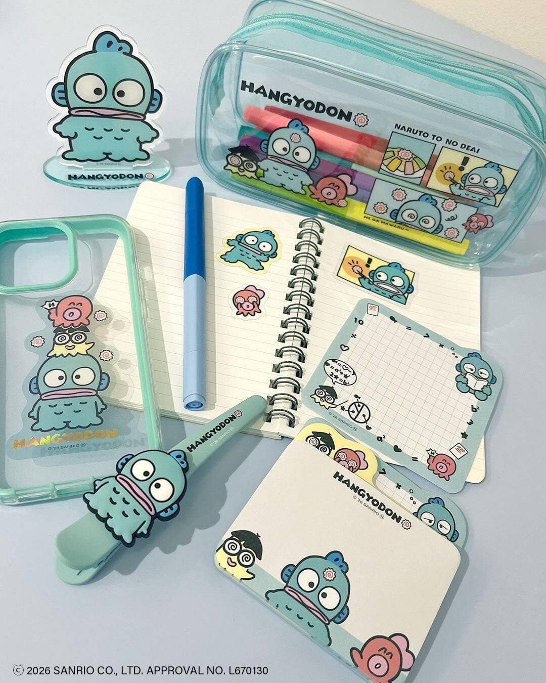 「ハンギョドン×サンキューマート」涼しげブルーの梅雨グッズが全18種登場！5月22日よりオール390円で先行予約開始