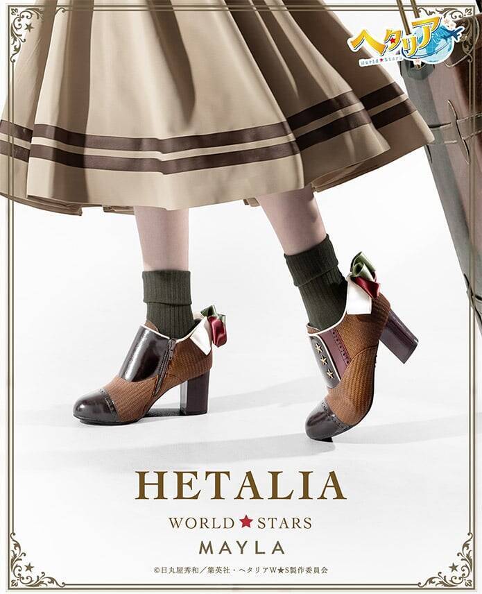 「ヘタリア×MAYLA」コラボブーティが6月30日予約開始！イタリア・ドイツ・日本を足元に纏う一足