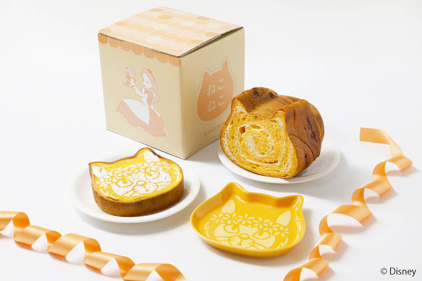 「ディズニー×ねこねこ食パン」チェシャ猫やマリーらがモチーフ！ハピネススイーツ定期便で登場
