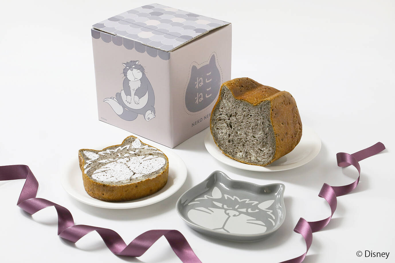 「ディズニー×ねこねこ食パン」チェシャ猫やマリーらがモチーフ！ハピネススイーツ定期便で登場