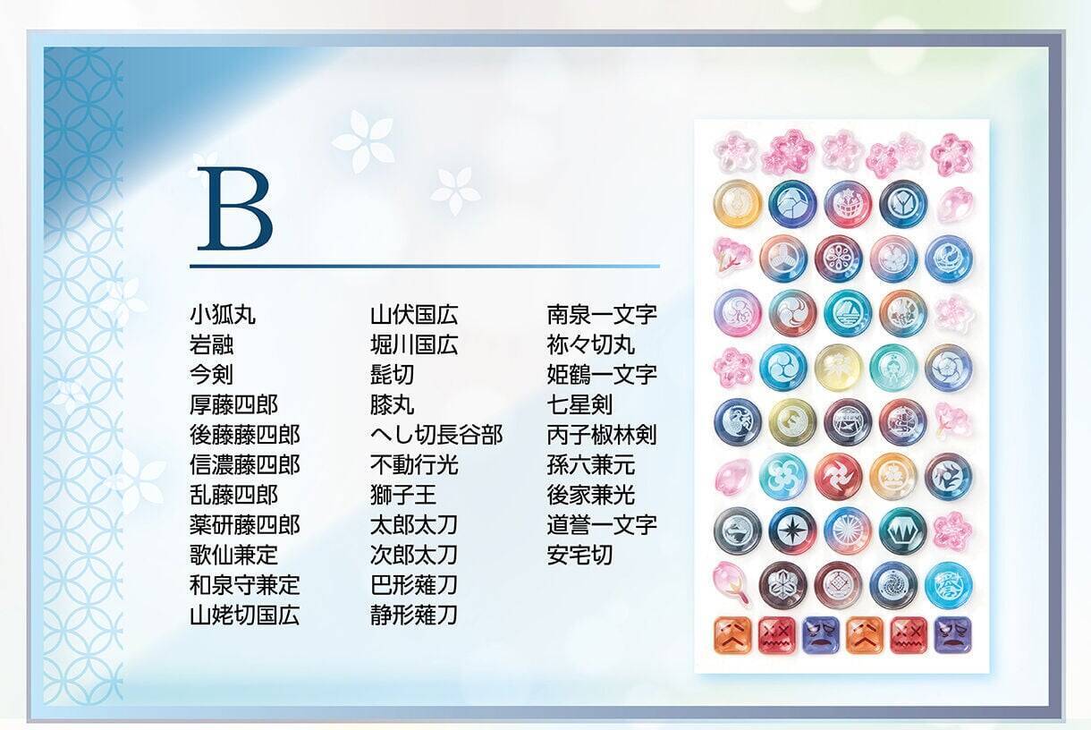 『刀剣乱舞』飴玉みたいにぷっくりしたボンボンドロップシールが予約受付中！刀剣男士紋＆アイコンの全4種が登場
