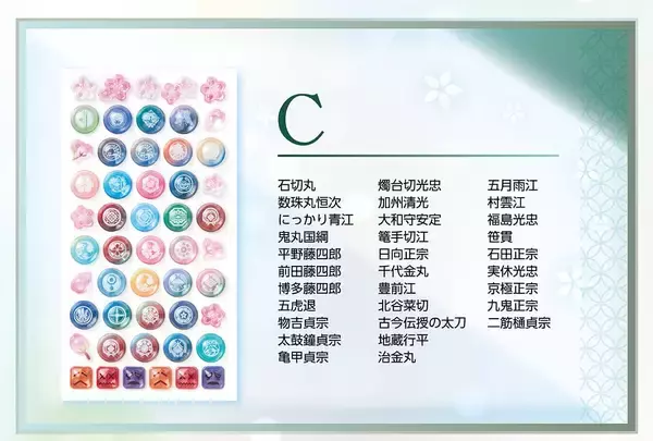 「『刀剣乱舞』飴玉みたいにぷっくりしたボンボンドロップシールが予約受付中！刀剣男士紋＆アイコンの全4種が登場」の画像