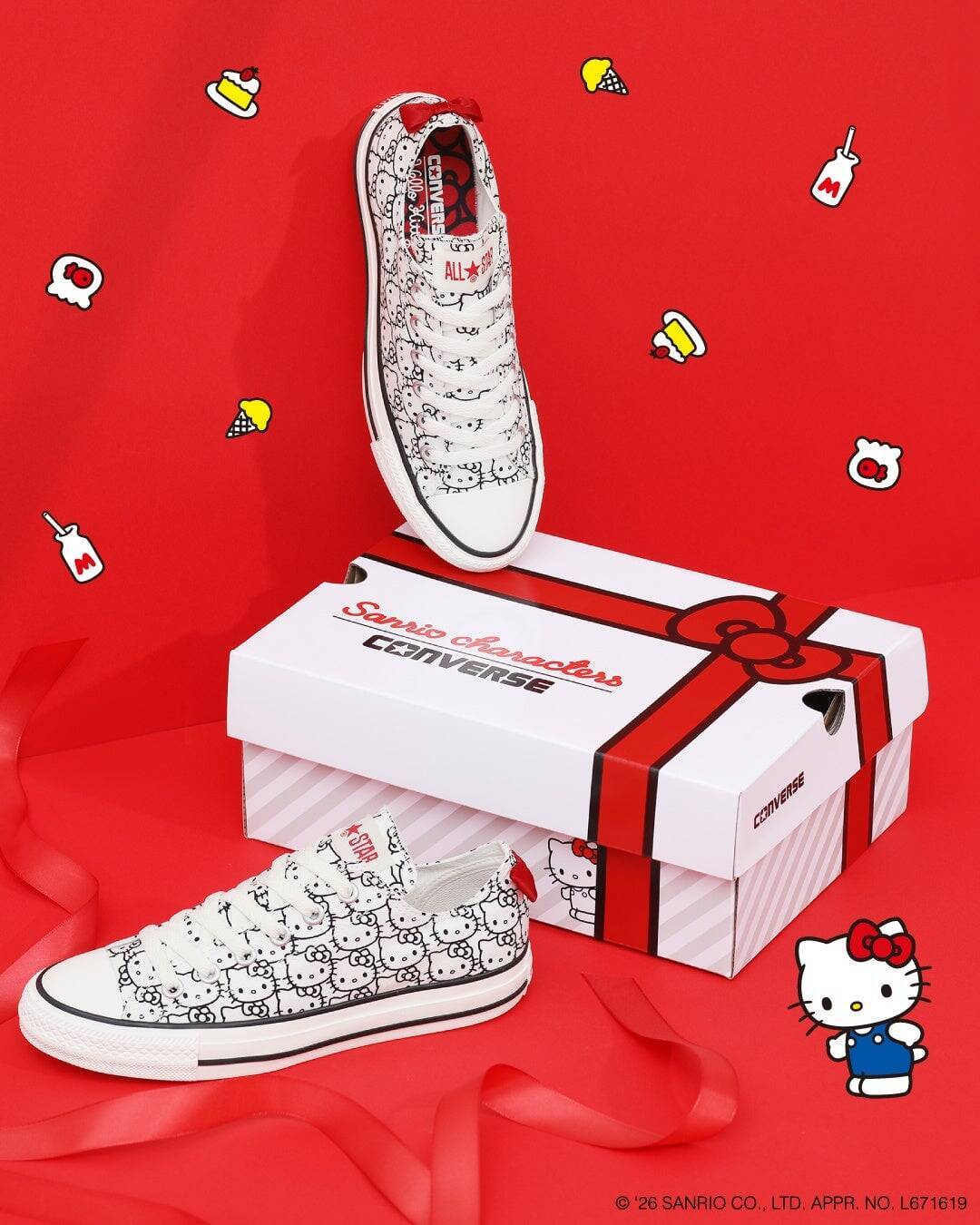 「サンリオ×コンバース」かかとにポムポムプリンのお尻♪オールスターコラボ商品が8月21日発売