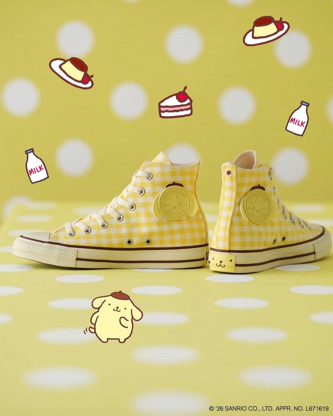 「サンリオ×コンバース」かかとにポムポムプリンのお尻♪オールスターコラボ商品が8月21日発売