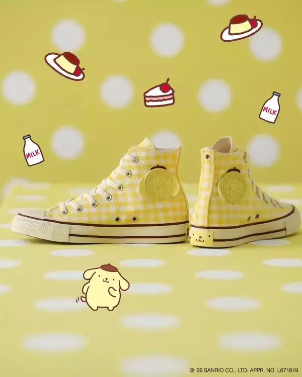 「「サンリオ×コンバース」かかとにポムポムプリンのお尻♪オールスターコラボ商品が8月21日発売」の画像